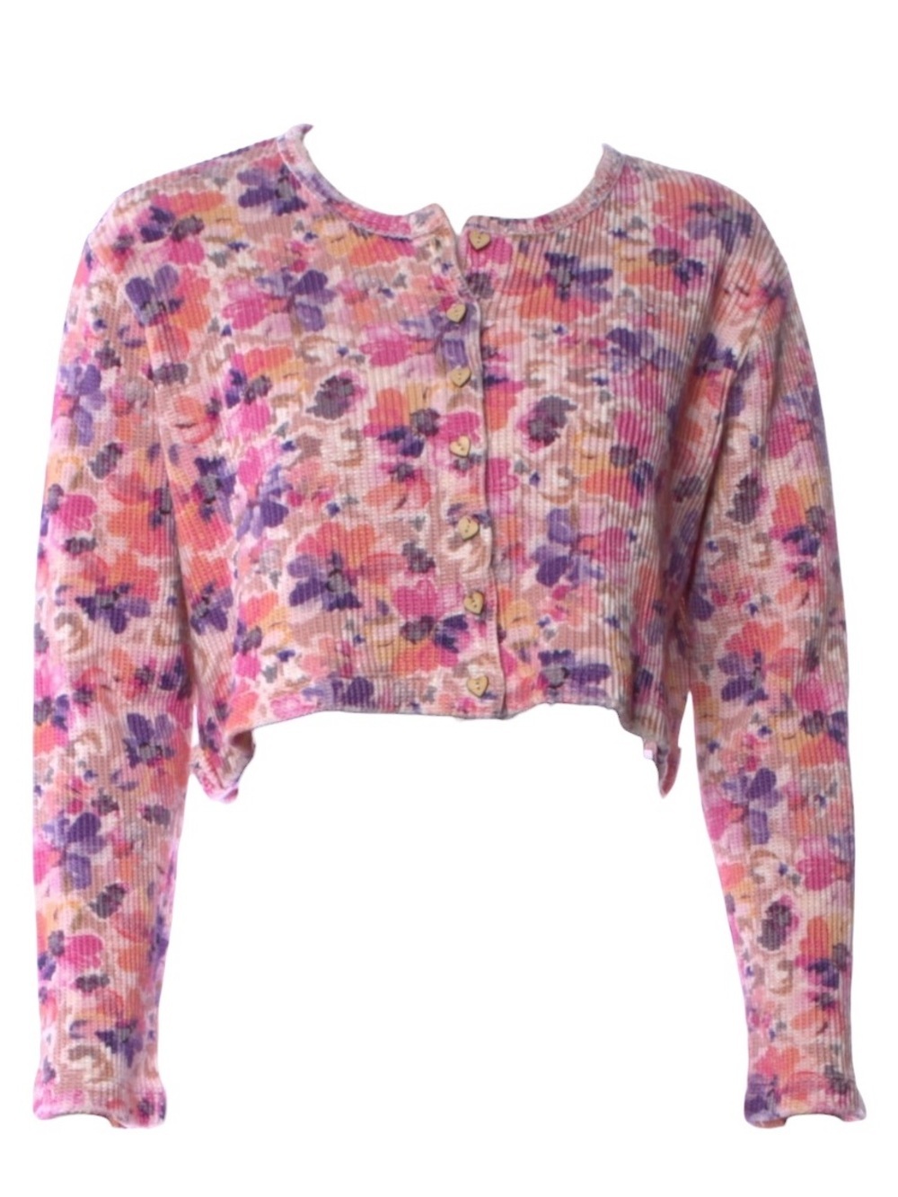 LoveShackFancy Glasgow Crop Cardigan Mauve Sunset - XS
